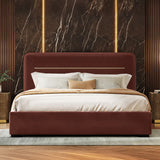 Milan Premium Upholstered Bed In Suede - Luxe Maple - Luxe Maple