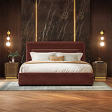 Milan Premium Upholstered Bed In Suede - Luxe Maple - Luxe Maple