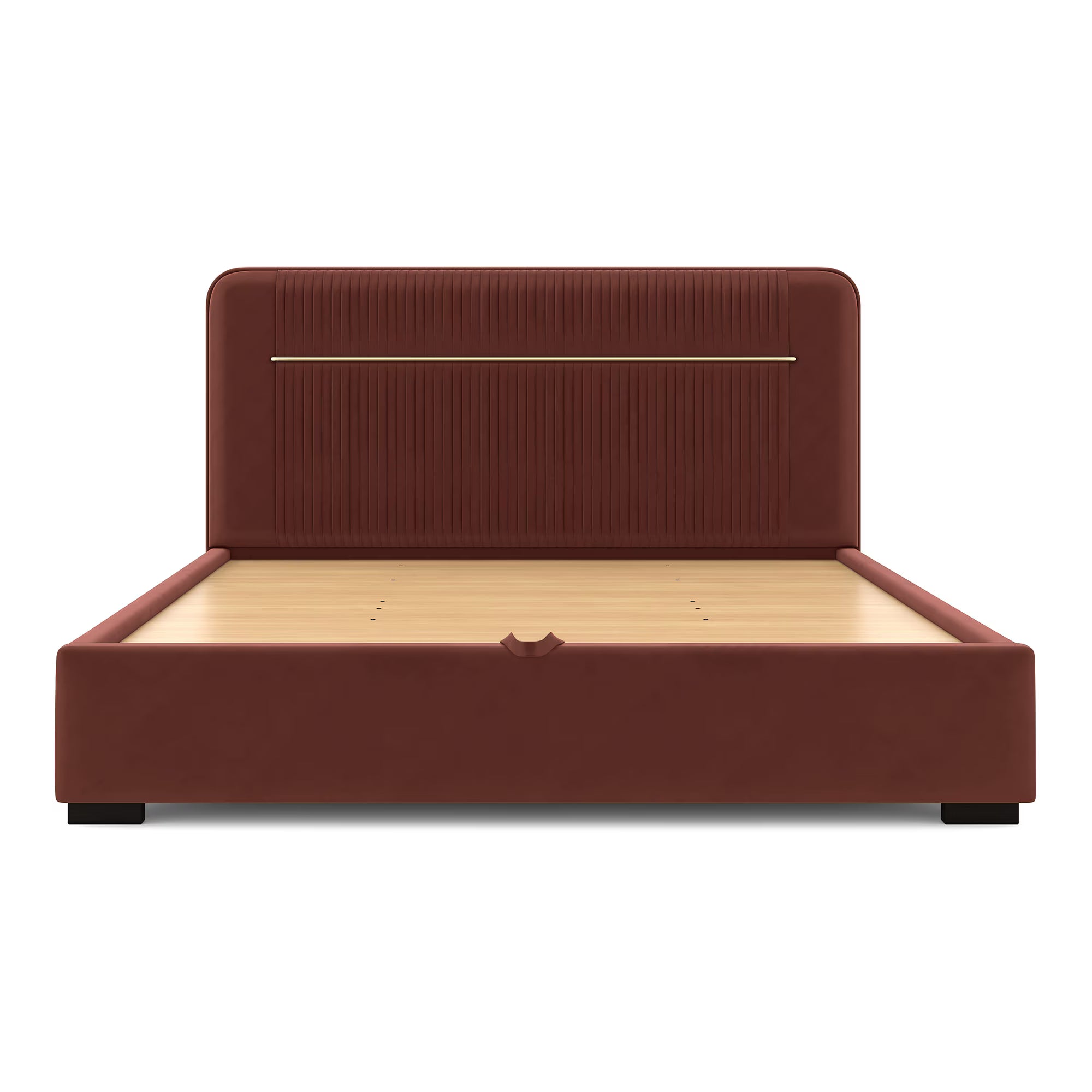 Milan Premium Upholstered Bed In Suede - Luxe Maple - Luxe Maple