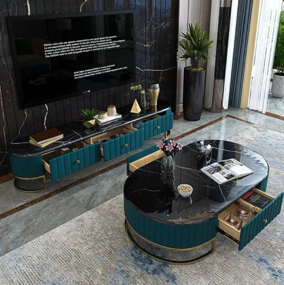 Urban Luxury Tv Unit & Center Table Combo - Luxe Maple