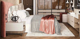 Moraco Premium Upholstered Bed In Suede With Side Tables