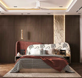 Moraco Premium Upholstered Bed In Suede With Side Tables