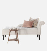Mosco Velvet Chaise Lounger in White - Luxe Maple - Luxe Maple
