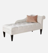 Mosco Velvet Chaise Lounger in White - Luxe Maple - Luxe Maple