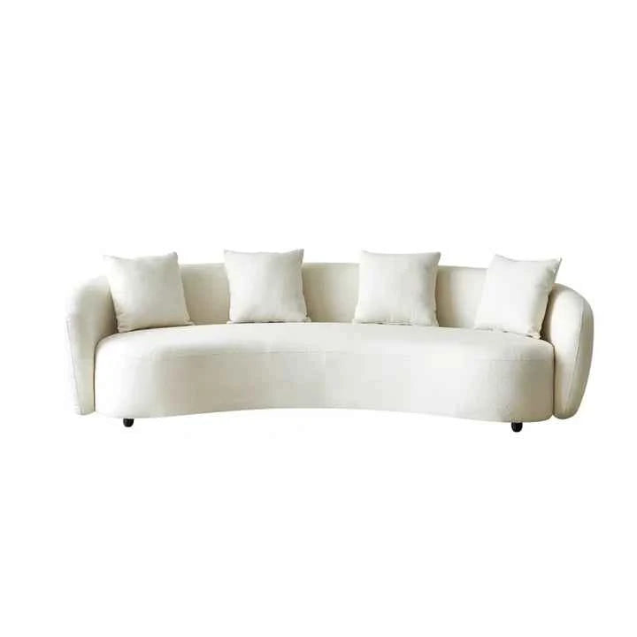 Nextra Curved Sofa Set In Suede - Luxe Maple
