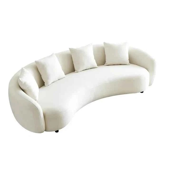 Nextra Curved Sofa Set In Suede - Luxe Maple