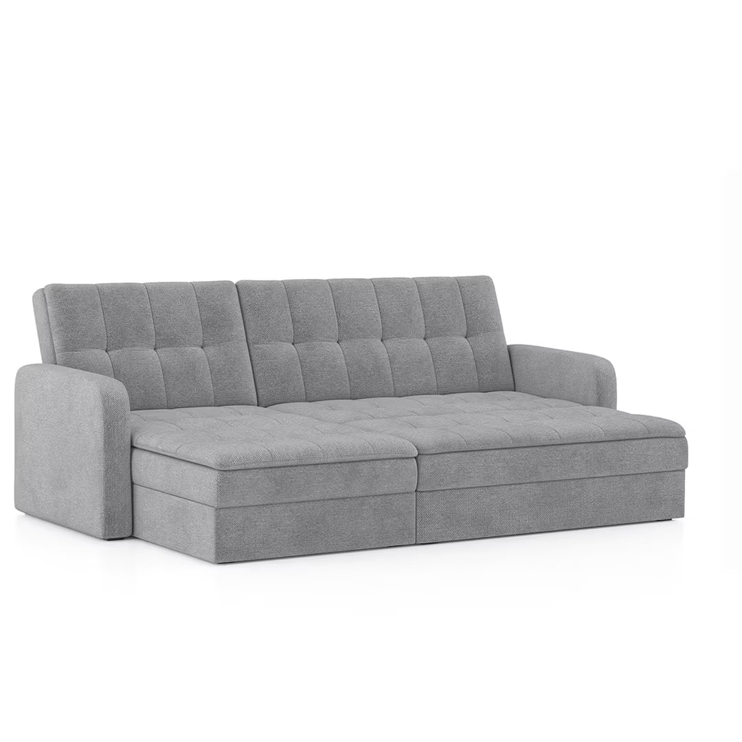 Peacker 3 Seater Sofa Cum Bed In Grey - Luxe Maple