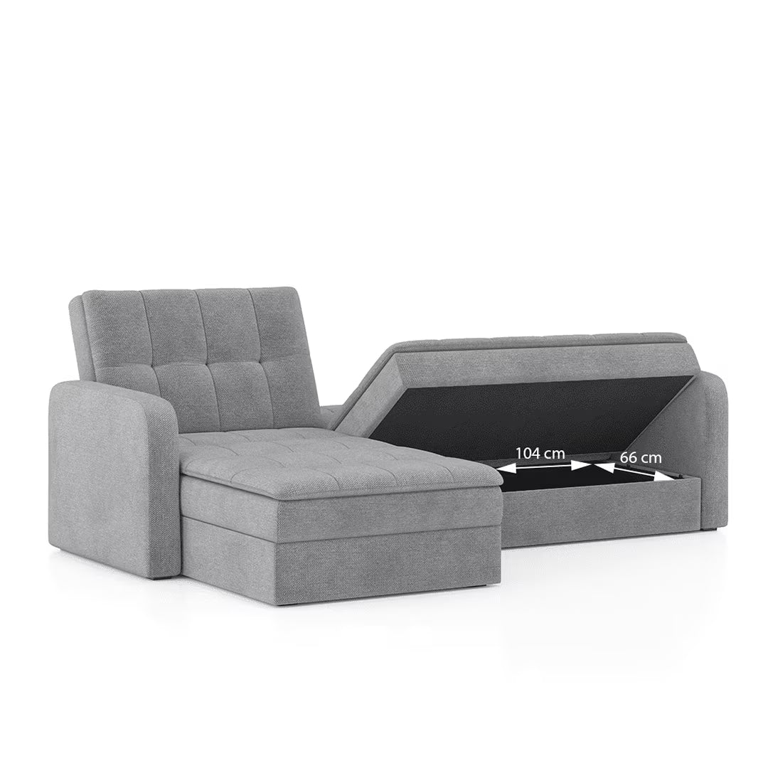 Peacker 3 Seater Sofa Cum Bed In Grey - Luxe Maple