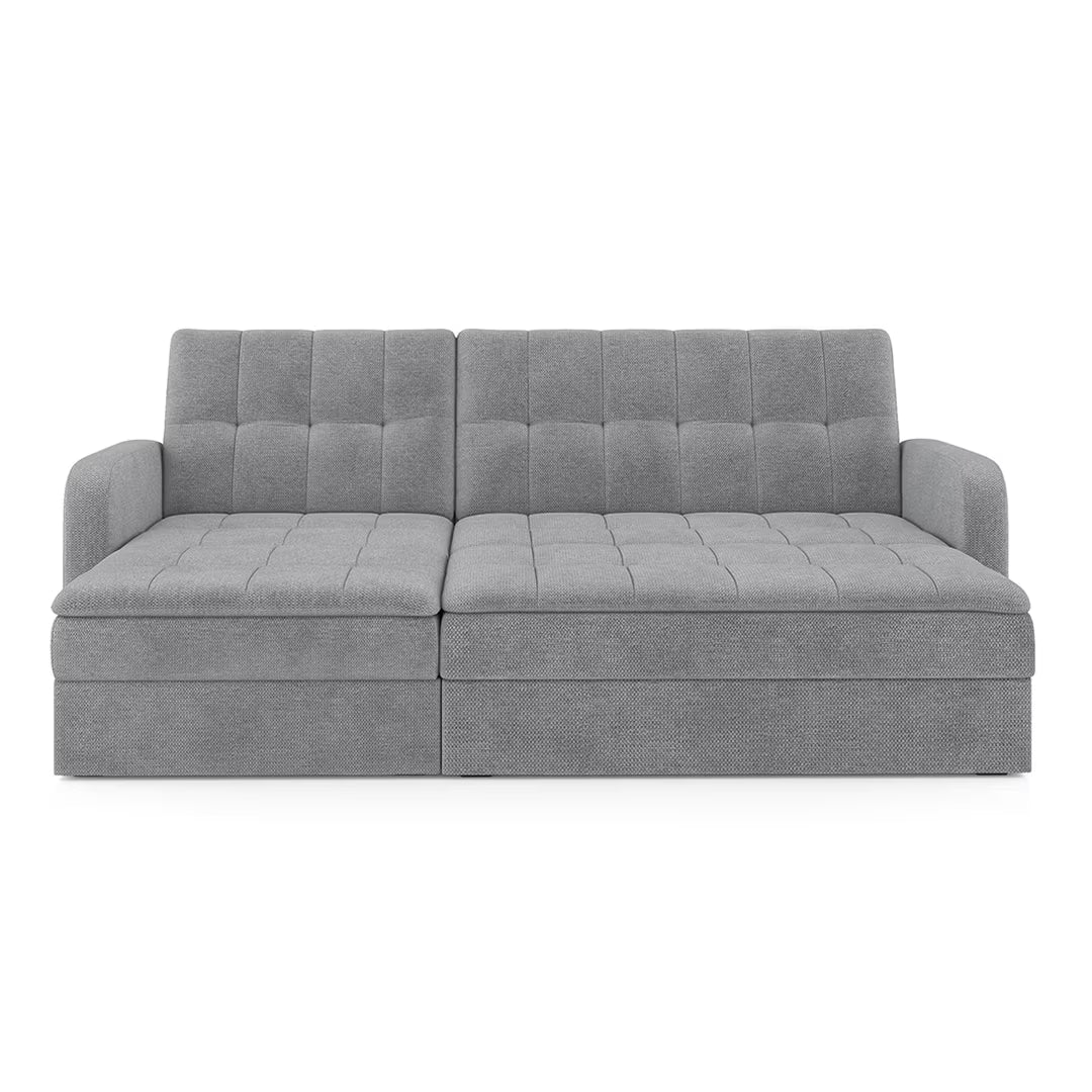 Peacker 3 Seater Sofa Cum Bed In Grey - Luxe Maple