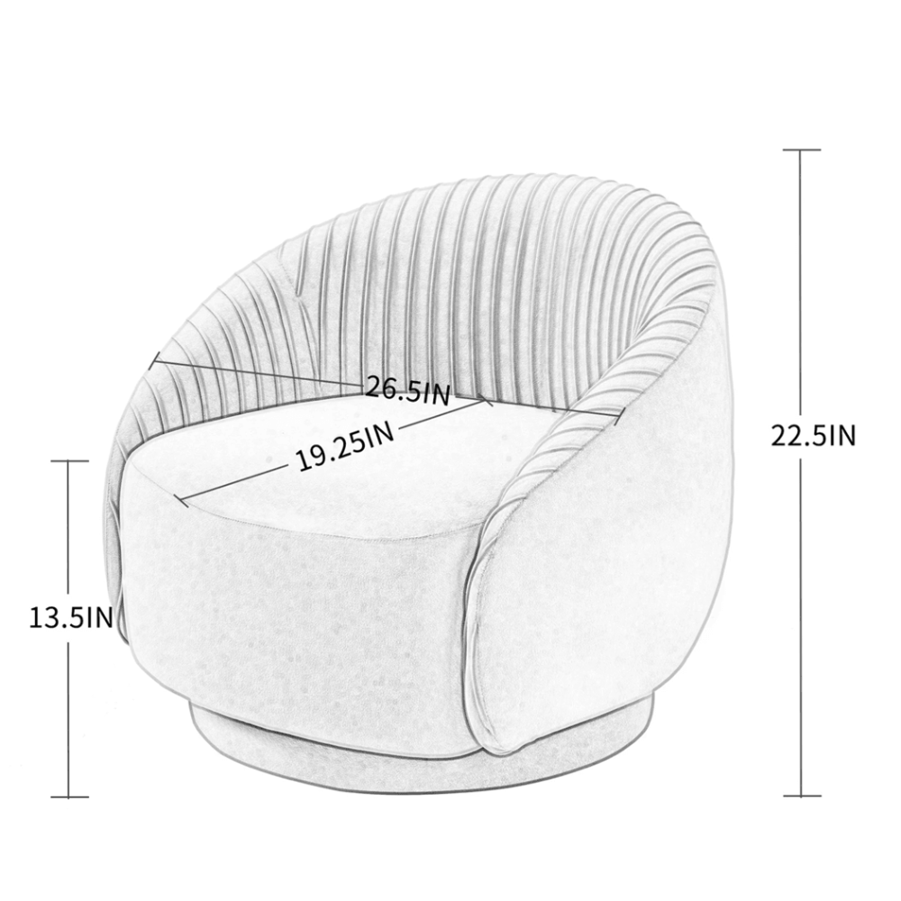 Barrel Arm Chair Embossing Fleece Upholstered Accent Sofa Chair - Luxe Maple