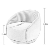Barrel Arm Chair Embossing Fleece Upholstered Accent Sofa Chair - Luxe Maple