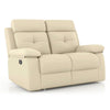 Raphel Leatherette Two Seater Manual Recliner In Off White - Luxe Maple