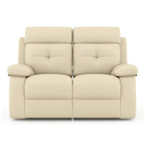 Raphel Leatherette Two Seater Manual Recliner In Off White - Luxe Maple