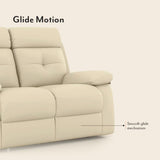 Raphel Leatherette Two Seater Manual Recliner In Off White - Luxe Maple