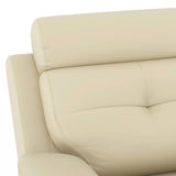 Raphel Leatherette Two Seater Manual Recliner In Off White - Luxe Maple