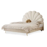 Romano Upholstered Non Storage Bed In Suede - Luxe Maple - Luxe Maple