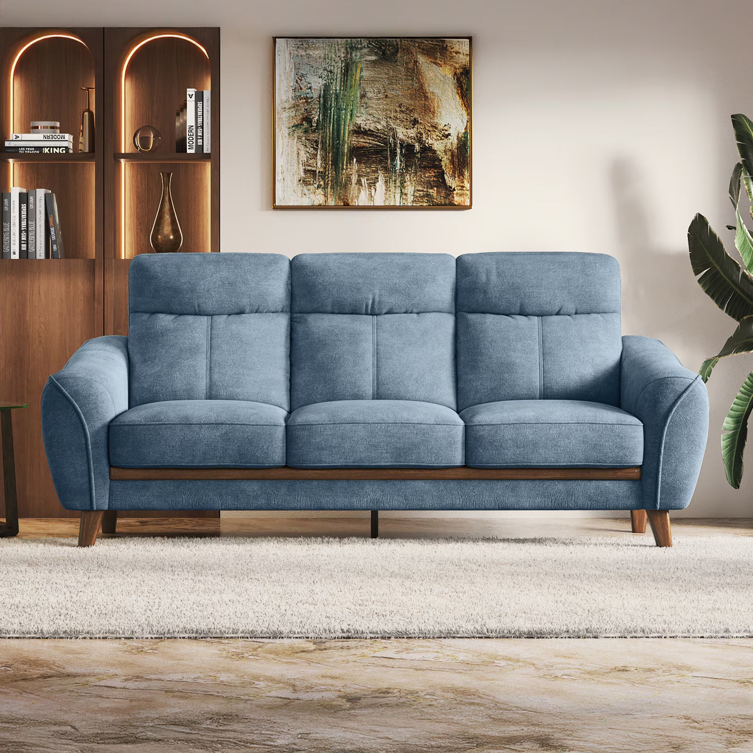 Rony Premium Suede Sofa Set - Luxe Maple - Luxe Maple