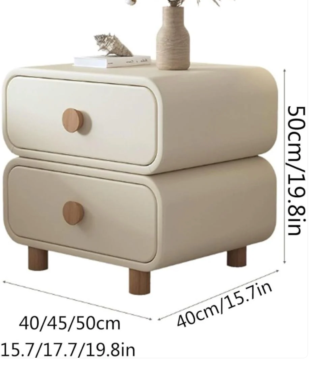Mario Bedside Table In PU Polish - Luxe Maple
