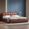 Stanford Premium Upholstered Bed In Leatherette - Luxe Maple - Luxe Maple