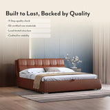 Stanford Premium Upholstered Bed In Leatherette - Luxe Maple - Luxe Maple