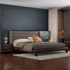 Taskh Solid Wood Non Storage Bed In Walnut Finish - Luxe Maple
