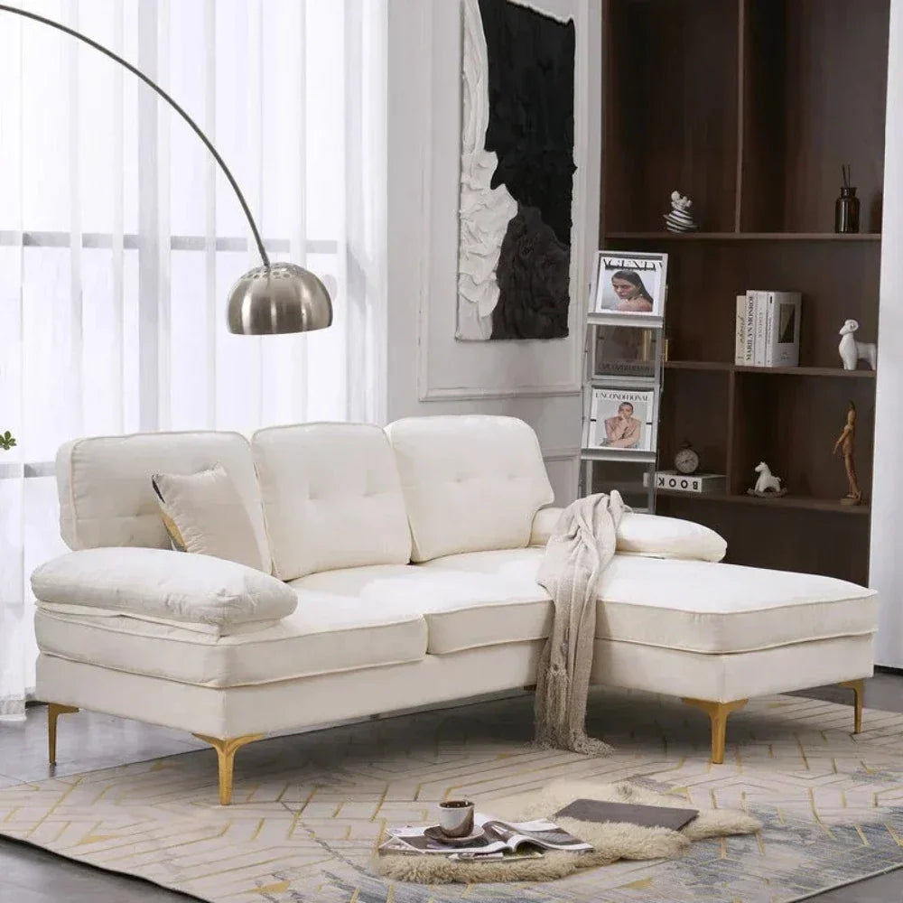 Bosco Luxury Modern Sectional Sofa Set - Luxe Maple