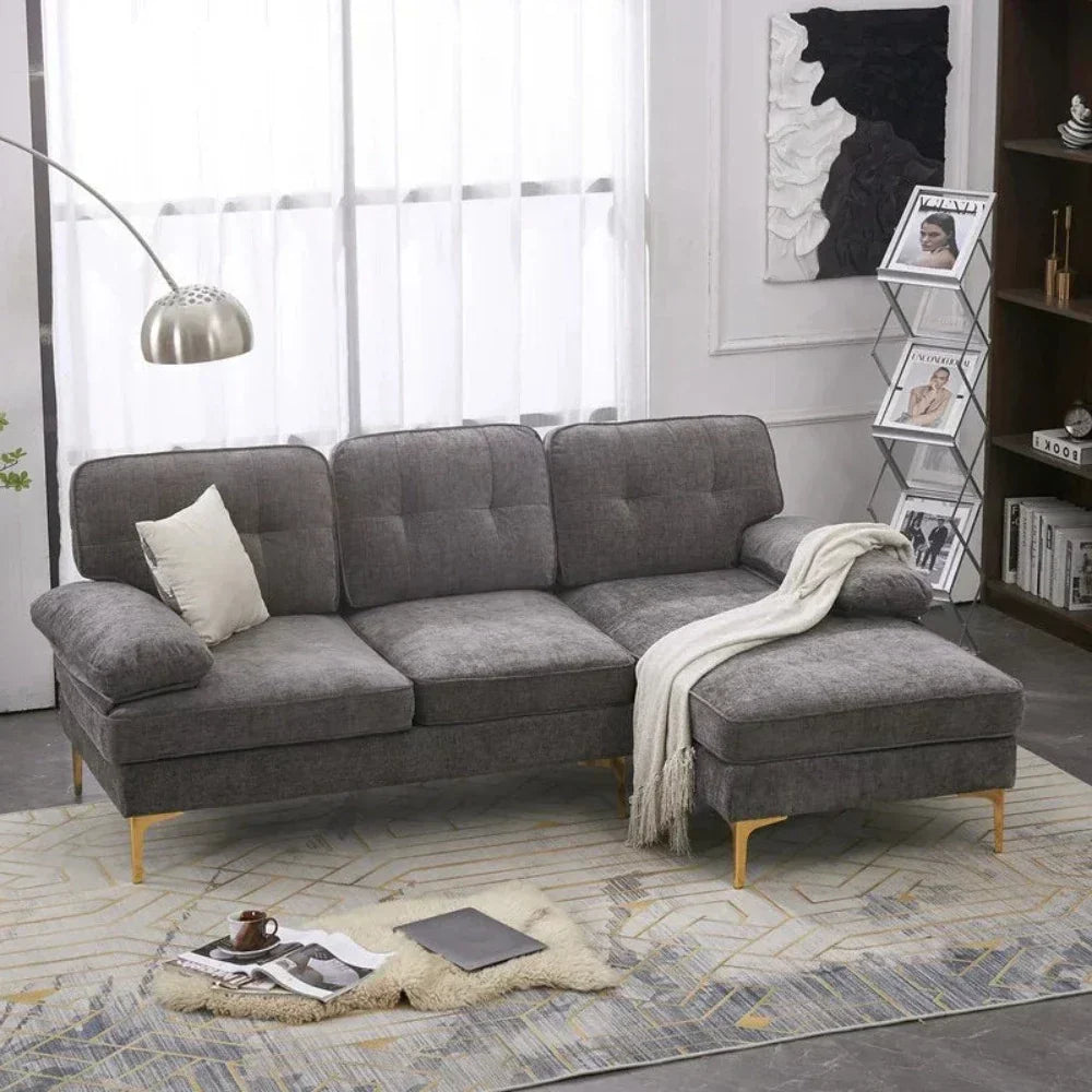 Bosco Luxury Modern Sectional Sofa Set - Luxe Maple