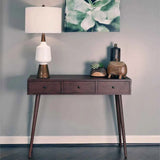 Tie 3 Door Study Table In Solid Wood - Luxe Maple