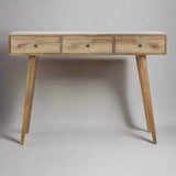 Tie 3 Door Study Table In Solid Wood - Luxe Maple