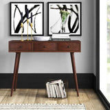 Tie 3 Door Study Table In Solid Wood - Luxe Maple