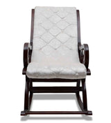 Trance Solid Wood Rocking Chair In Green Suede - Luxe Maple