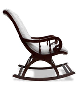 Trance Solid Wood Rocking Chair In Green Suede - Luxe Maple