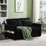 Kelvin Sofa Cum Bed In Suede - Luxe Maple