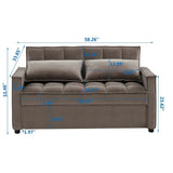 Kelvin Sofa Cum Bed In Suede - Luxe Maple