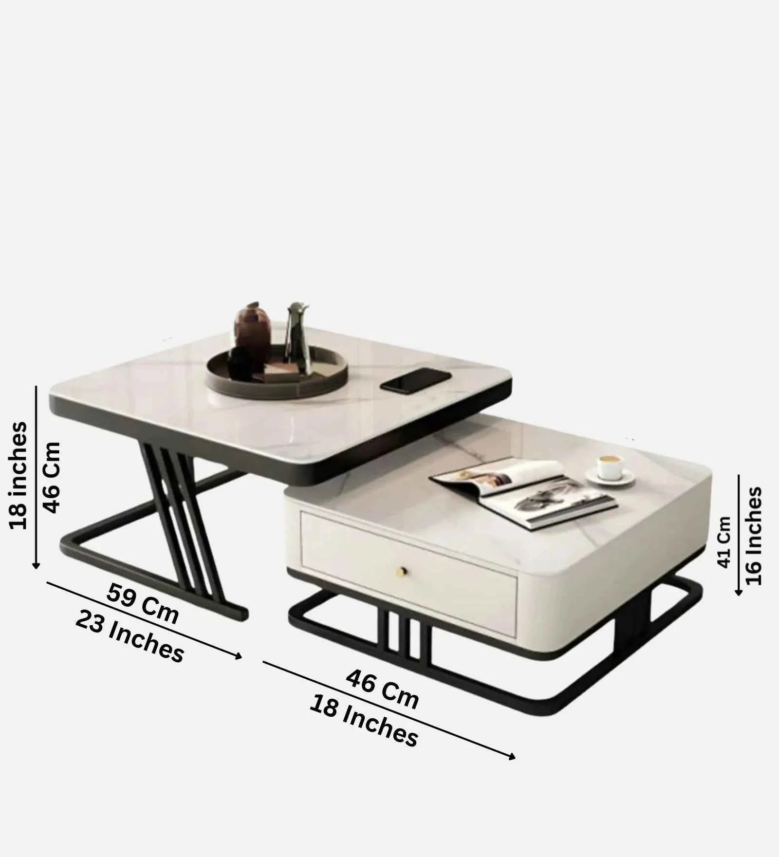 Umar Nesting Table In SS 304 - Luxe Maple