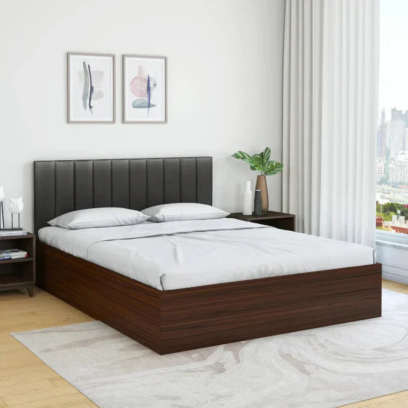 Unline Wood Luxury Upholstered Bed in Leatherette | Luxury Bed - Luxe Maple