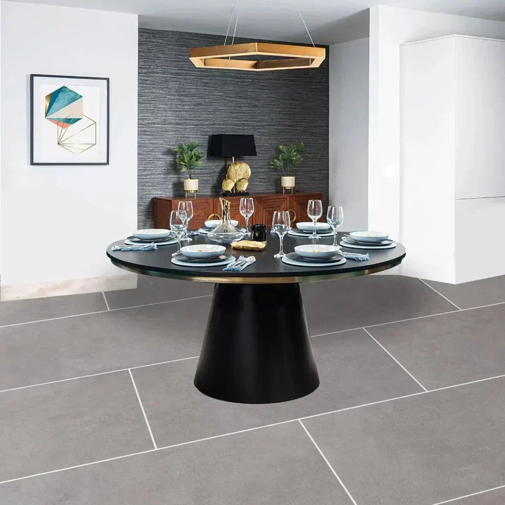 Europian Style Luxury 4 Seater Round Dining Table - Luxe Maple