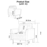Kelvin Arm Upholstered Accent Sofa Chair - Luxe Maple