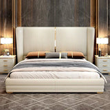 Vitara Luxury Upholstered Bed in Leatherette | Designer Bed - Luxe Maple