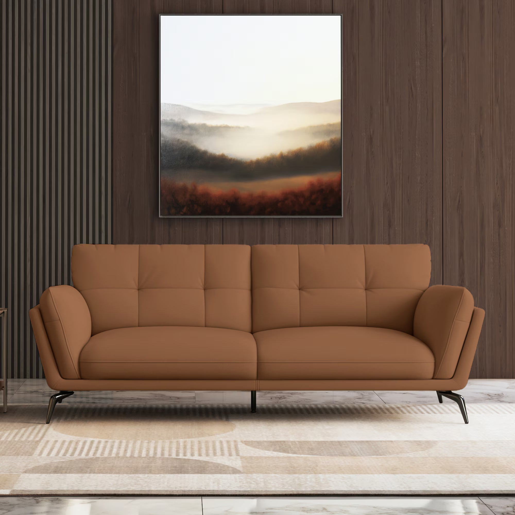 Volly Leatherette Sofa Set - Luxe Maple - Luxe Maple