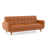 Wave Leatherette Sofa Set - Luxe Maple - Luxe Maple