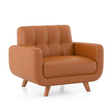 Wave Leatherette Sofa Set - Luxe Maple - Luxe Maple
