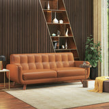 Wave Leatherette Sofa Set - Luxe Maple - Luxe Maple