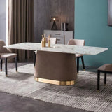 Zig Zag Luxury Dinning Table Set In Stainless Steel 304 - Luxe Maple