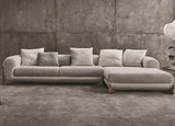 Aahed Premium Sectional Sofa in Brooklyn Fabric - Luxe Maple