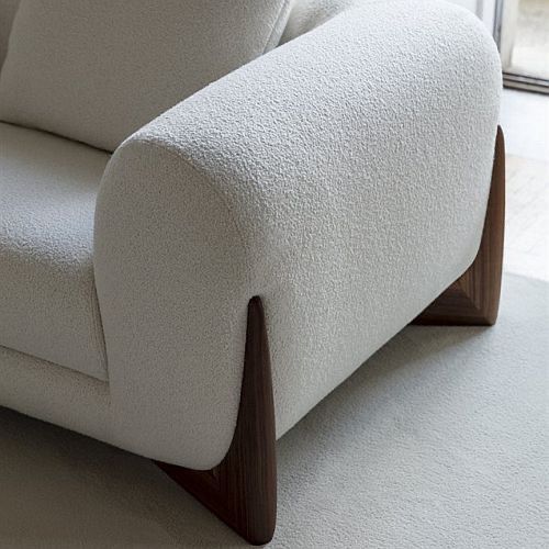 Aahed Premium Sectional Sofa in Brooklyn Fabric - Luxe Maple