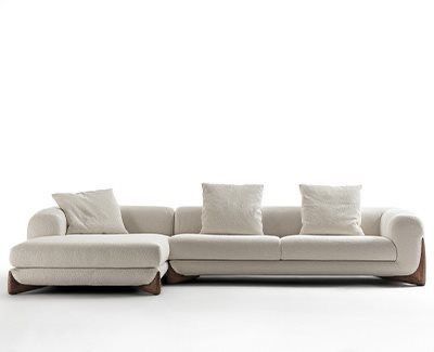 Aahed Premium Sectional Sofa in Brooklyn Fabric - Luxe Maple