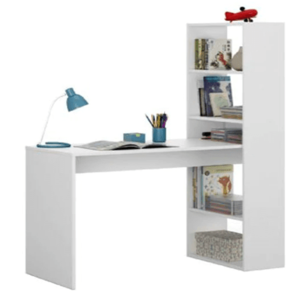 Dollar Study Table in White Colour - Luxe Maple