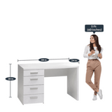 Class Apart Study Table in White Colour - Luxe Maple