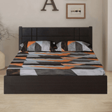 Cleopatra Bed with Storage in Brown Finish - Luxe Maple